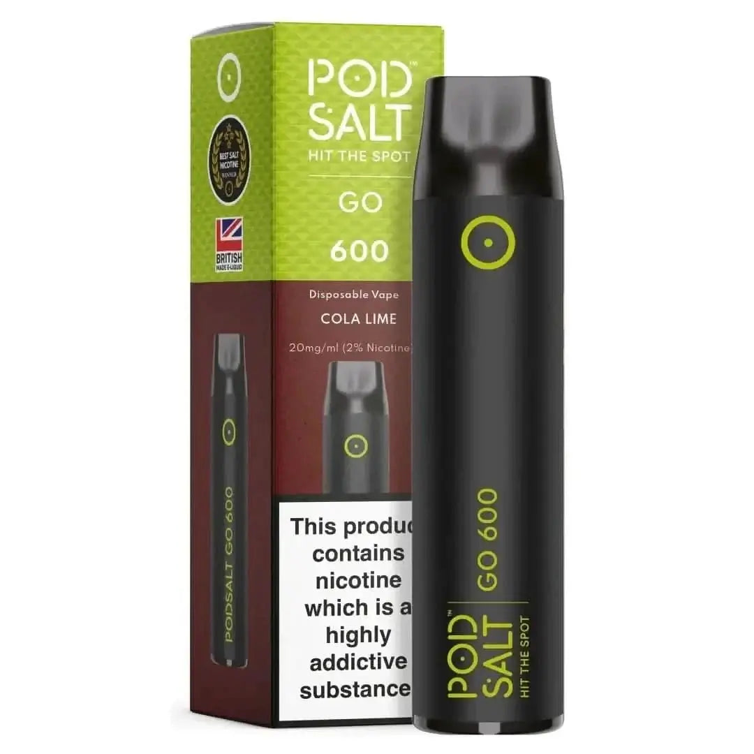 Pod Salt Go 600 - Erlebe den erfrischenden Cola Limette Geschmack, perfekt für Momente, in denen du einen prickelnden Kick brauchst.