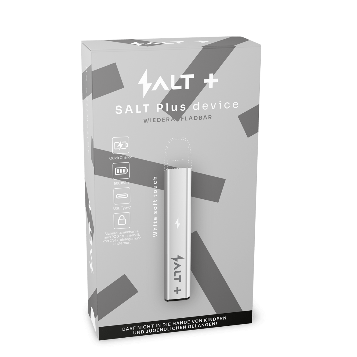 Entdecke das Pro Vape SALT+ Basisgerät in Weiß Softtouch, perfektes minimalistisch elegantes Vaping-Erlebnis für dich.