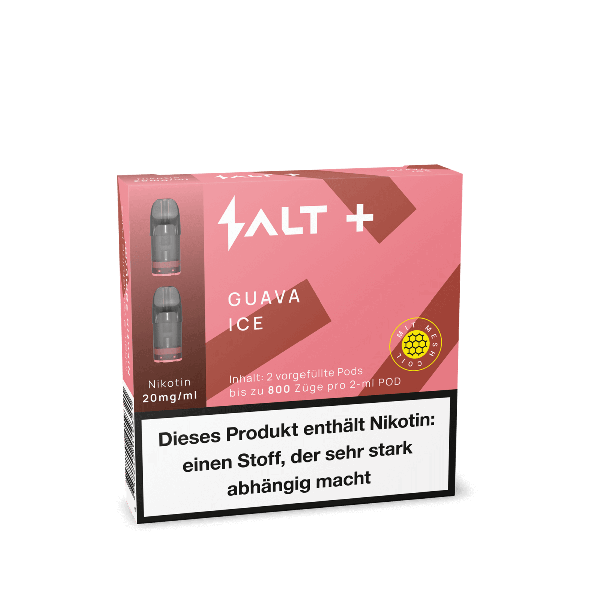 Probiere den SALT+ Pod Guava Ice für ein tropisches Menthol-Erlebnis. Erfrischend und exotisch für deine Dampfsession.
