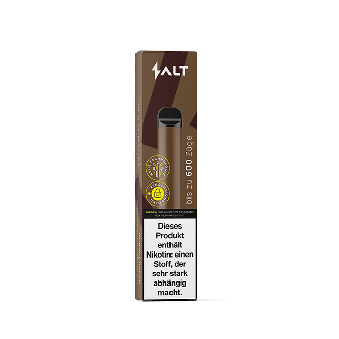 Salt Switch E-Zigarette mit Tobacco Coffee Geschmack, perfekt für stressfreies Dampfen mit 2% Nikotin. Bis zu 600 Züge purer Genuss.