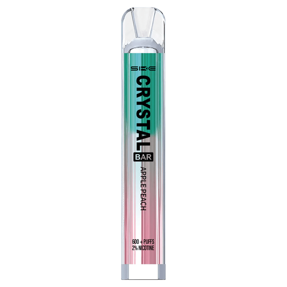 Genieße den SKE Crystal Bar Vape mit frischem Apfel-Pfirsich-Geschmack für ein fruchtiges Vaping-Erlebnis. Perfekt für dich!