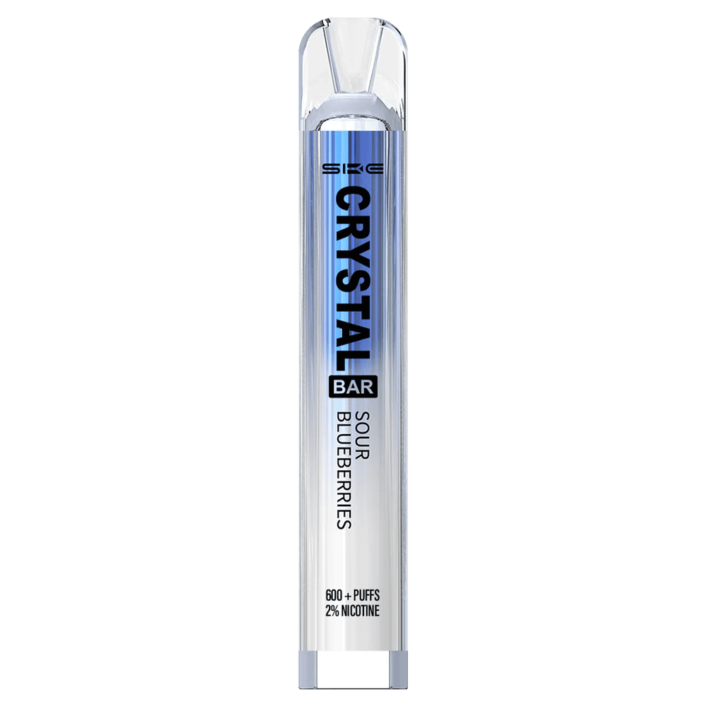 Erlebe SKE Crystal Bar Sour Blueberries E-Zigarette für erfrischendes Blaubeer-Dampfen, ideal für fruchtigen Genuss unterwegs.