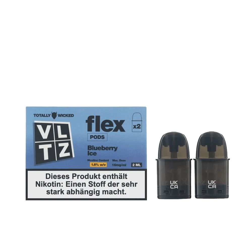 VLTZ Flex Pod Blueberry Ice, 2er Set mit Blaubeere Menthol Geschmack, perfekte Erfrischung für Beerenliebhaber.