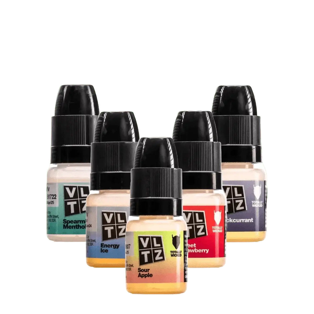 VLTZ E-Liquid Kollektion: Verschiedene Geschmacksrichtungen von erfrischendem Blaubeere-Himbeere bis saurem Apfel