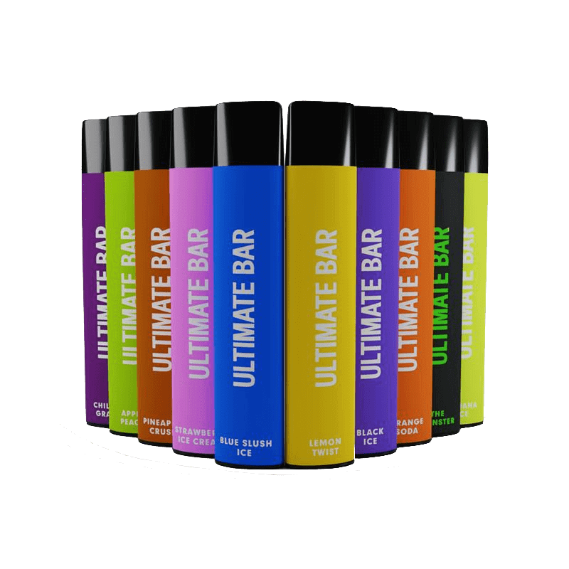 Verschiedene Geschmacksrichtungen der Ultimate Bar Dampfer, erlebe köstlichen Strawberry Chill und andere erfrischende Aromen.