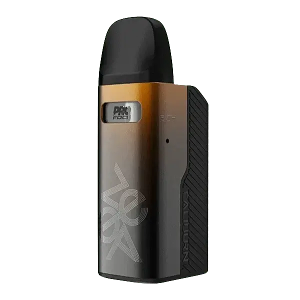 Uwell Caliburn GZ2 Pod-Kit in lebendigem Orange und tiefem Schwarz, ein echter Hingucker für dich, der gerne auffällt.