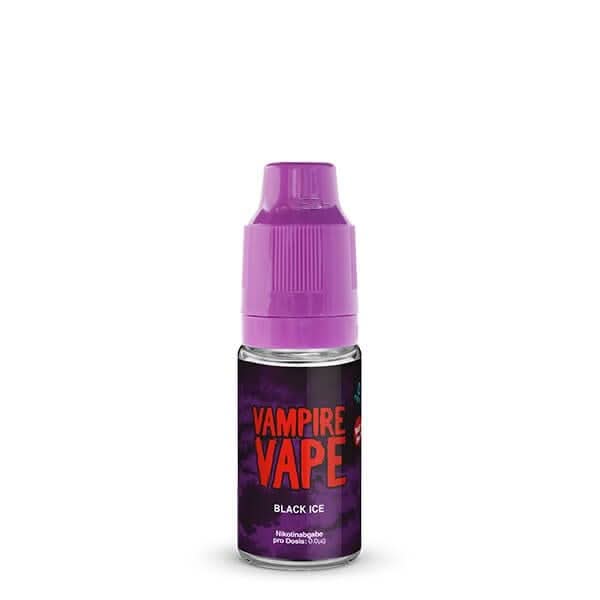 Vampire Vape Black Ice E-Liquid Flasche mit anis-menthol Geschmack, ideal für ein erfrischendes Dampferlebnis im dunklen Wald.