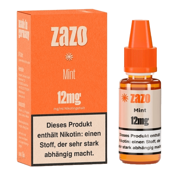 Erlebe den erfrischenden Geschmack des Zazo Mint E-Liquids, 12 mg Nikotingehalt, mit frischer Minze in jeder Dampfwolke.