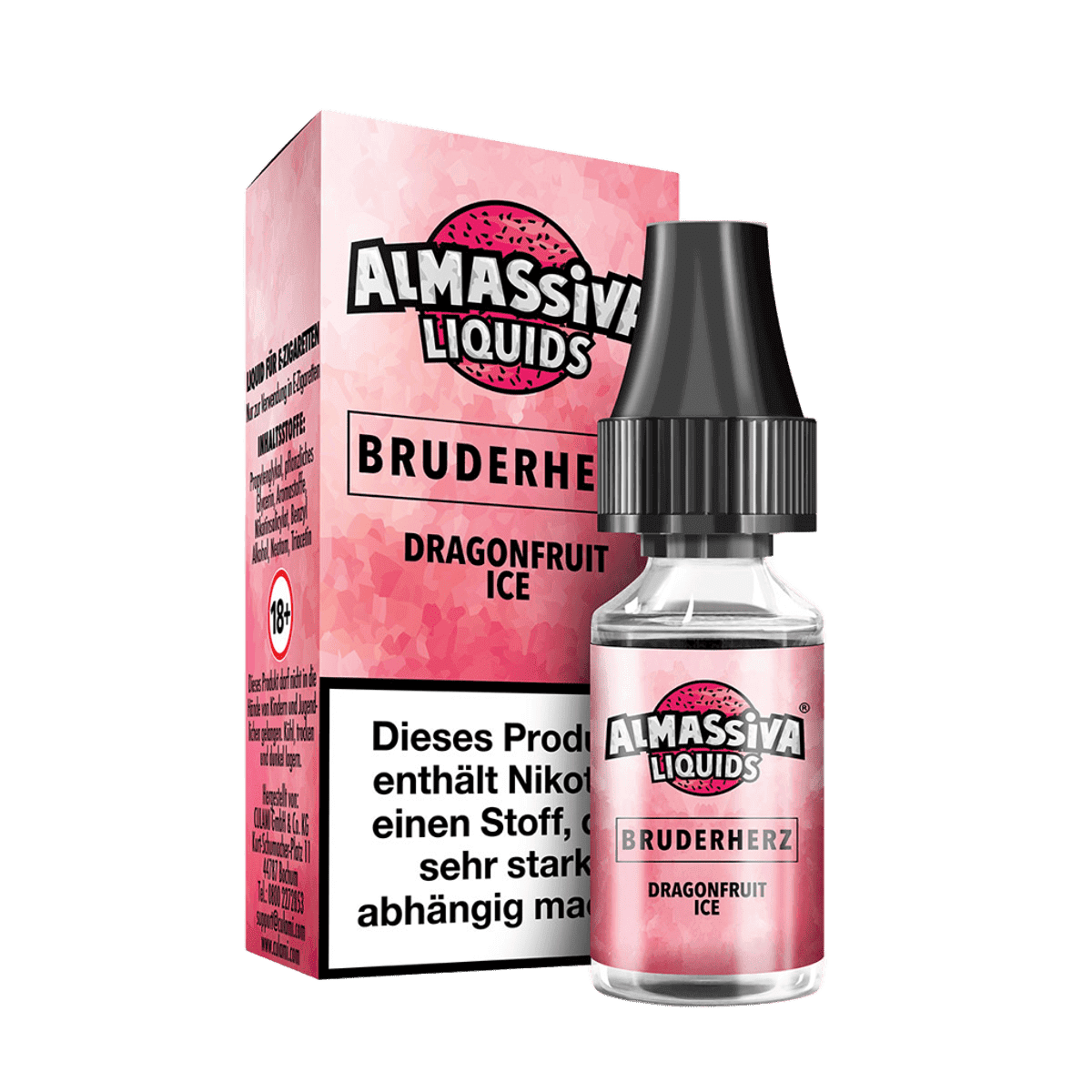 Almassiva Liquid Bruderherz, Drachenfrucht Menthol Geschmacksrichtung, erfrischendes und exotisches Liquid für dich.