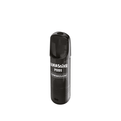 Almassiva Pod 2er Set Schwarzlicht mit Brombeer-Menthol-Geschmack für ein frisches, beeriges Erlebnis.