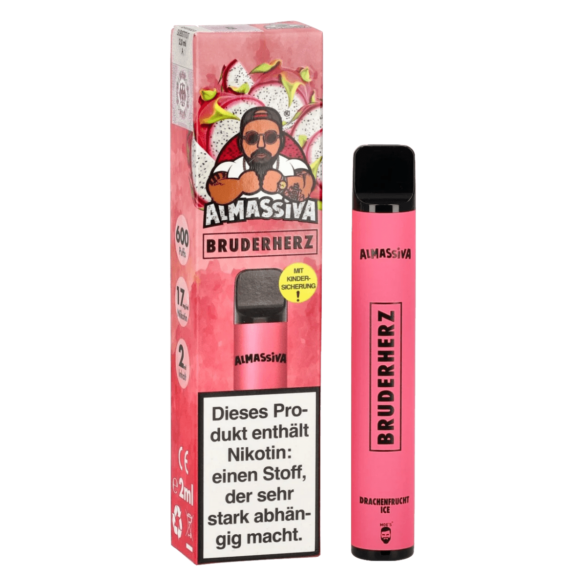 Almassiva Tobacco Almassiva by Massiv - Bruderherz (Drachenfrucht Menthol) Einweg-Vape - EAN - von vape-dealer.de