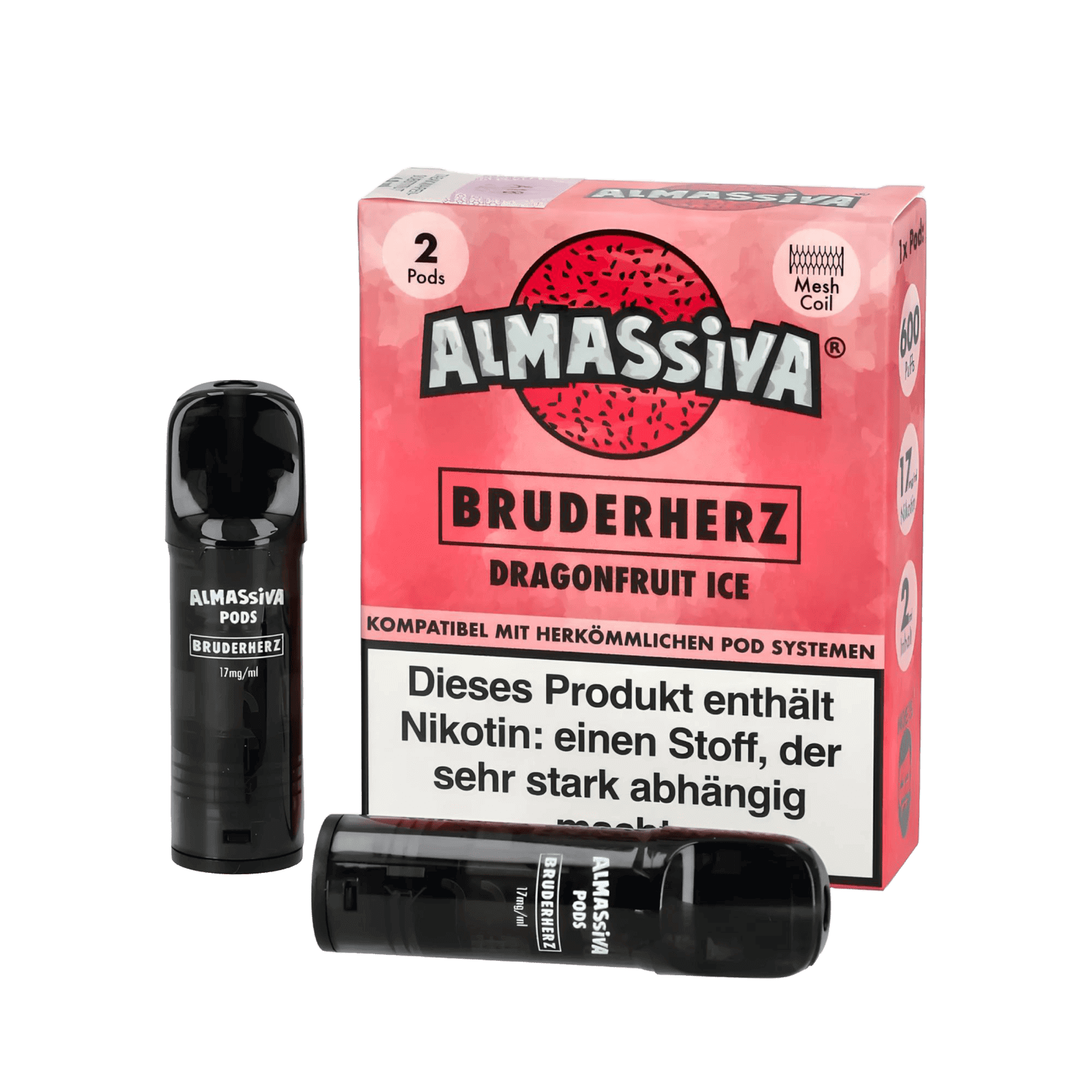 Almassiva Pod 2er Set - Drachenfrucht Menthol für exotischen Geschmack und frische Züge. Entdecke die tropische Welt mit jedem Zug.