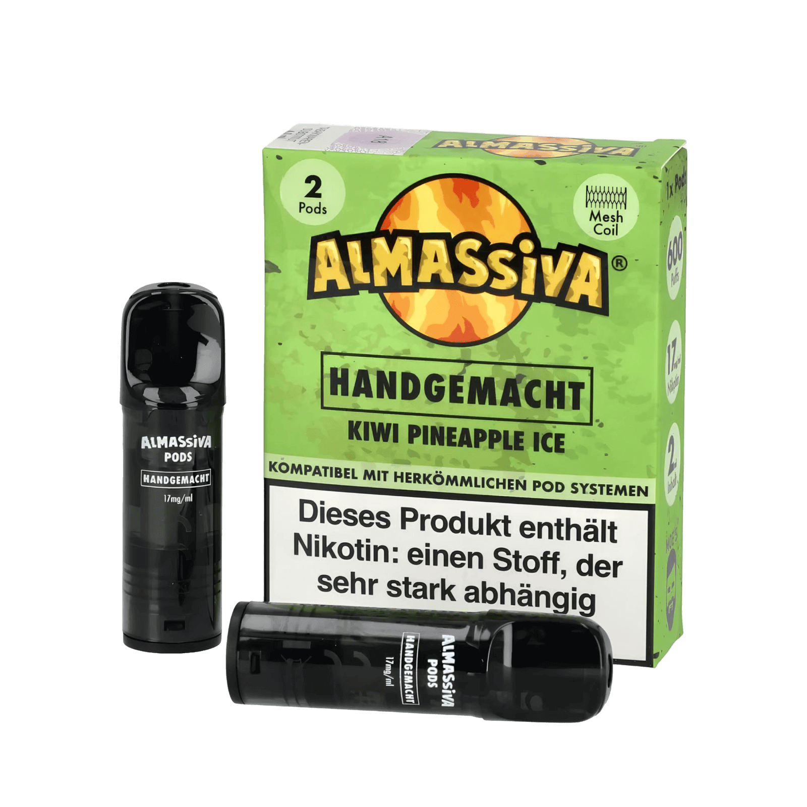 Almassiva Pod 2er Set - Frischer Mix aus Kiwi, Ananas und Menthol, Handgemacht für tropischen Genuss. Perfekt für dich!