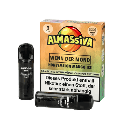 Almassiva Pod 2er Set - Wenn der Mond: Honigmelone Mango Menthol Aroma mit Mentholfinish, kompatibel mit Pod-Systemen.
