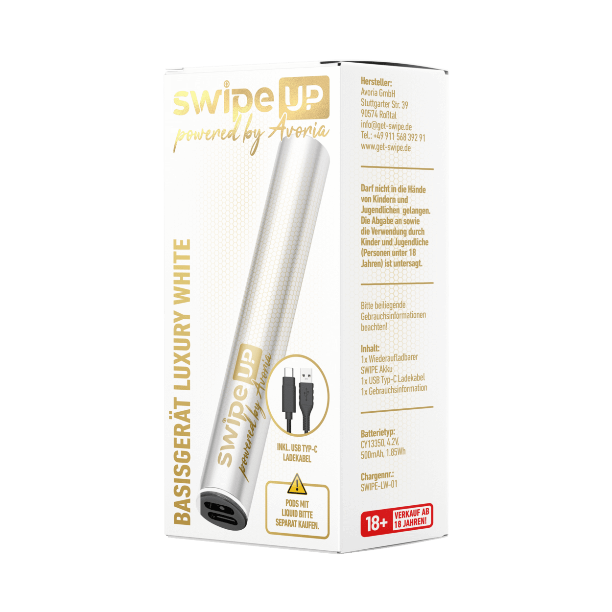 Entdecke das Swipe Up Basisgerät in Luxus Weiß – Perfekte Kombination aus Eleganz und Funktionalität für stilvolle Dampfer.