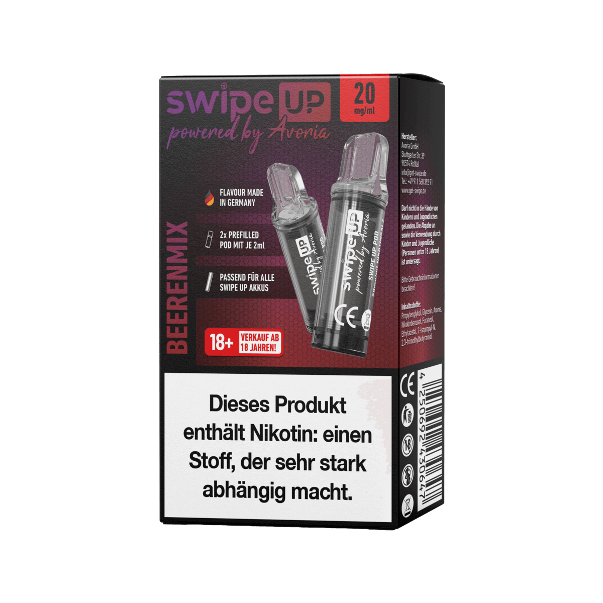 Avoria Swipe Up Pod (2er Set) - Mixed Berries (Beerenmix) Einweg Pod-System - EAN 4250692432047 - von vape-dealer.de