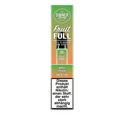 Alt Tag: Dinner Lady Bar Salts Fruit Full - Apple Peach, ein fruchtiges Erlebnis mit Apfel und Pfirsich Geschmack in 20mg/ml.