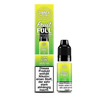 Genieße Dinner Lady Bar Salts - Lemon & Lime mit frischen Zitrusnoten und intensivem Zitronen-Limetten-Aroma für dein Dampferlebnis.