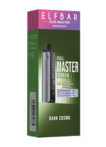 Erlebe stilvolles Dampfen mit dem Elfa Master Basisgerät in Dark Cosmo Grau Metallic.