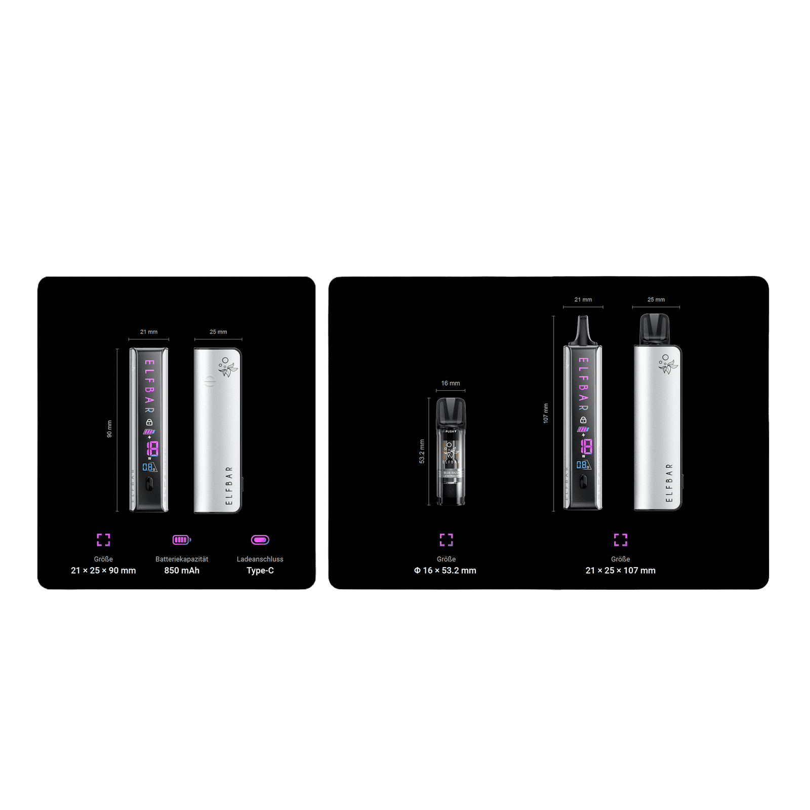 Elfbar Elfa Master Basisgert - Dark Cosmo (Grau Metallic) Mehrweg Pod-System kaufen Elfbar Elfa Master Basisgert - Dark Cosmo (Grau Metallic) Mehrweg Pod-System kaufen