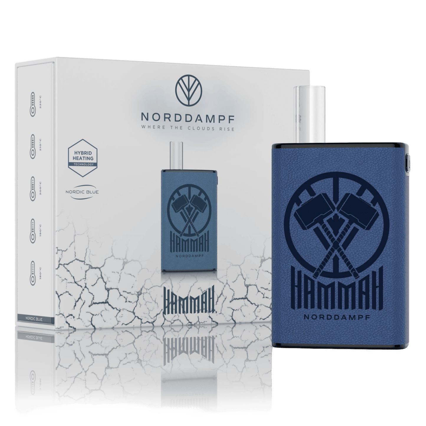 Norddampf HAMMAH Vaporizer in Nordic Blue, modern und leistungsstark für stylische Abenteuer.