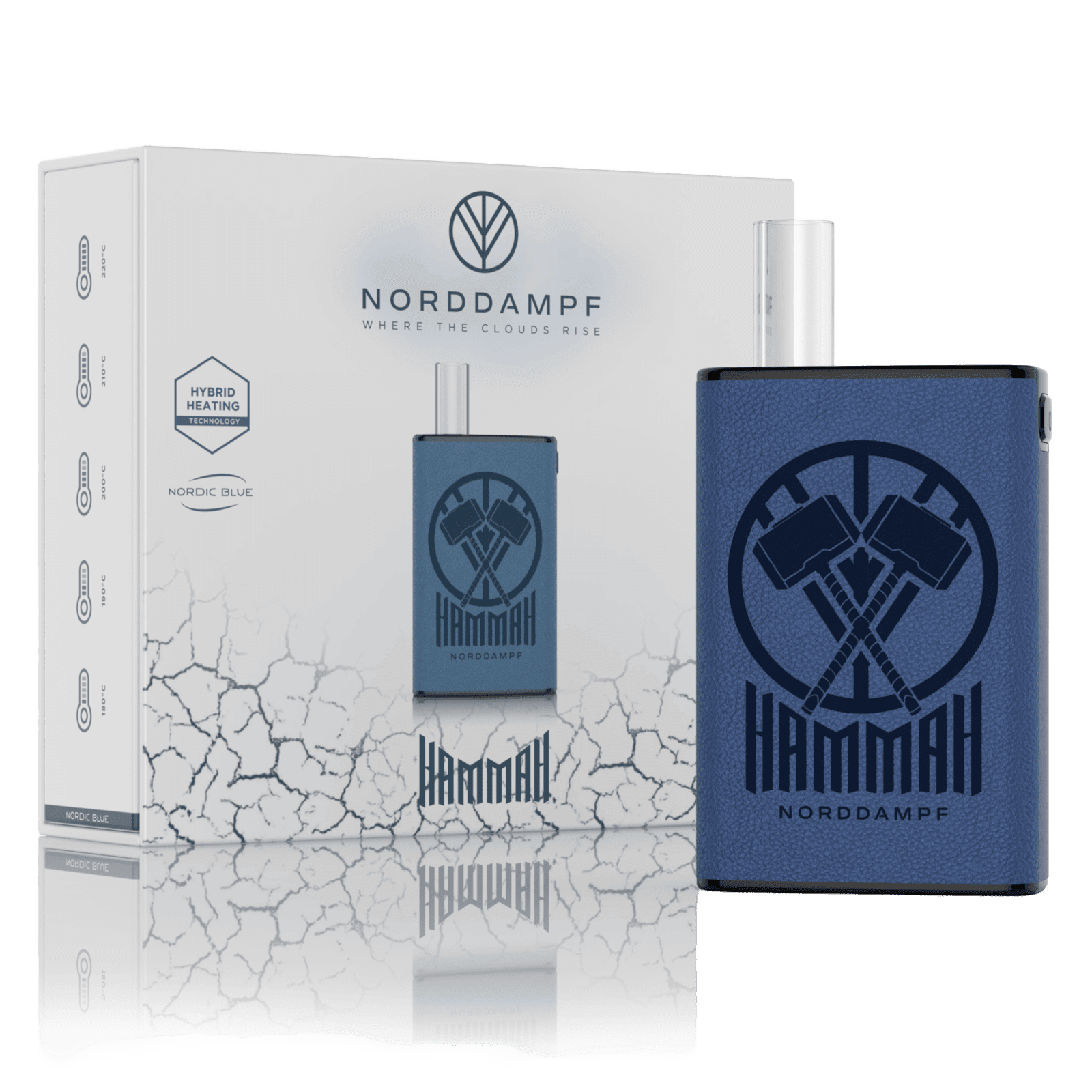 Norddampf HAMMAH Vaporizer in Nordic Blue, modern und leistungsstark für stylische Abenteuer.
