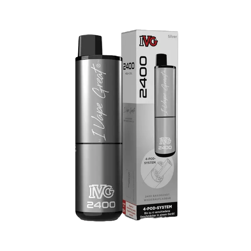 Entdecke das IVG 2400 Basisgerät in Silber: Stilvolles Design, modernste Dampftechnologie für dein luxuriöses Erlebnis.
