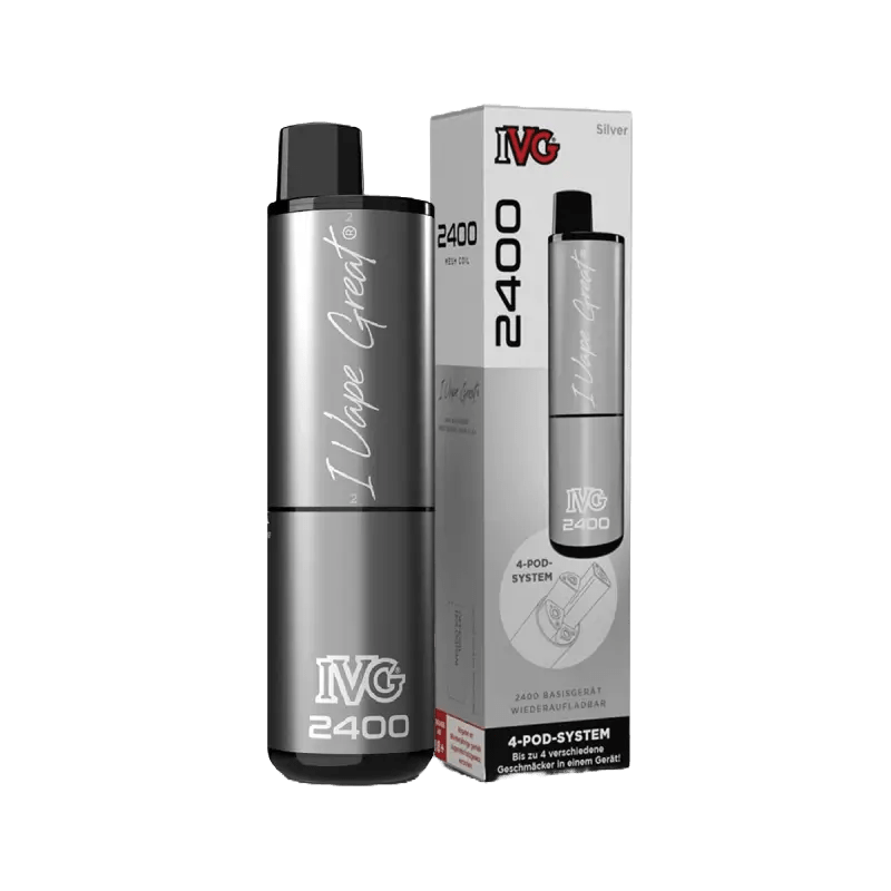 Acme Global IVG 2400 Basisgerät - Silver (Silber) Einweg Pod-System - EAN JK-9D8Q-HN8Z - von vape-dealer.de