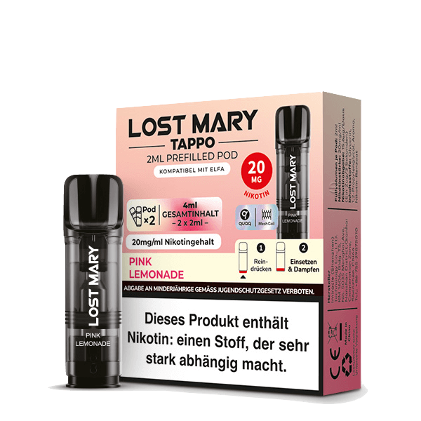 Lost Mary Tappo Pod (2er Set) - Pink Lemonade (Pinke Limonade) Einweg Pod-System - EAN 4262445571446 - von vape-dealer.de