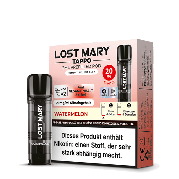 Lost Mary Tappo Pod (2er Set) - Watermelon (Wassermelone) Einweg Pod-System - EAN 4262445571453 - von vape-dealer.de