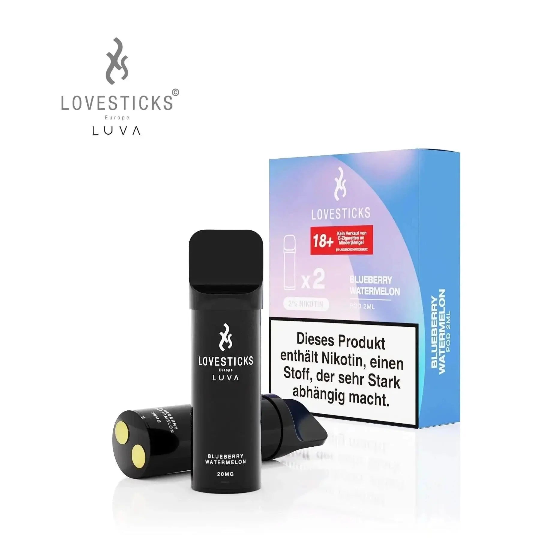 Luva Pod Set in Blueberry Watermelon Geschmack - Fruchtiges Aroma für dein Dampferlebnis, 2er Set von Lovesticks.