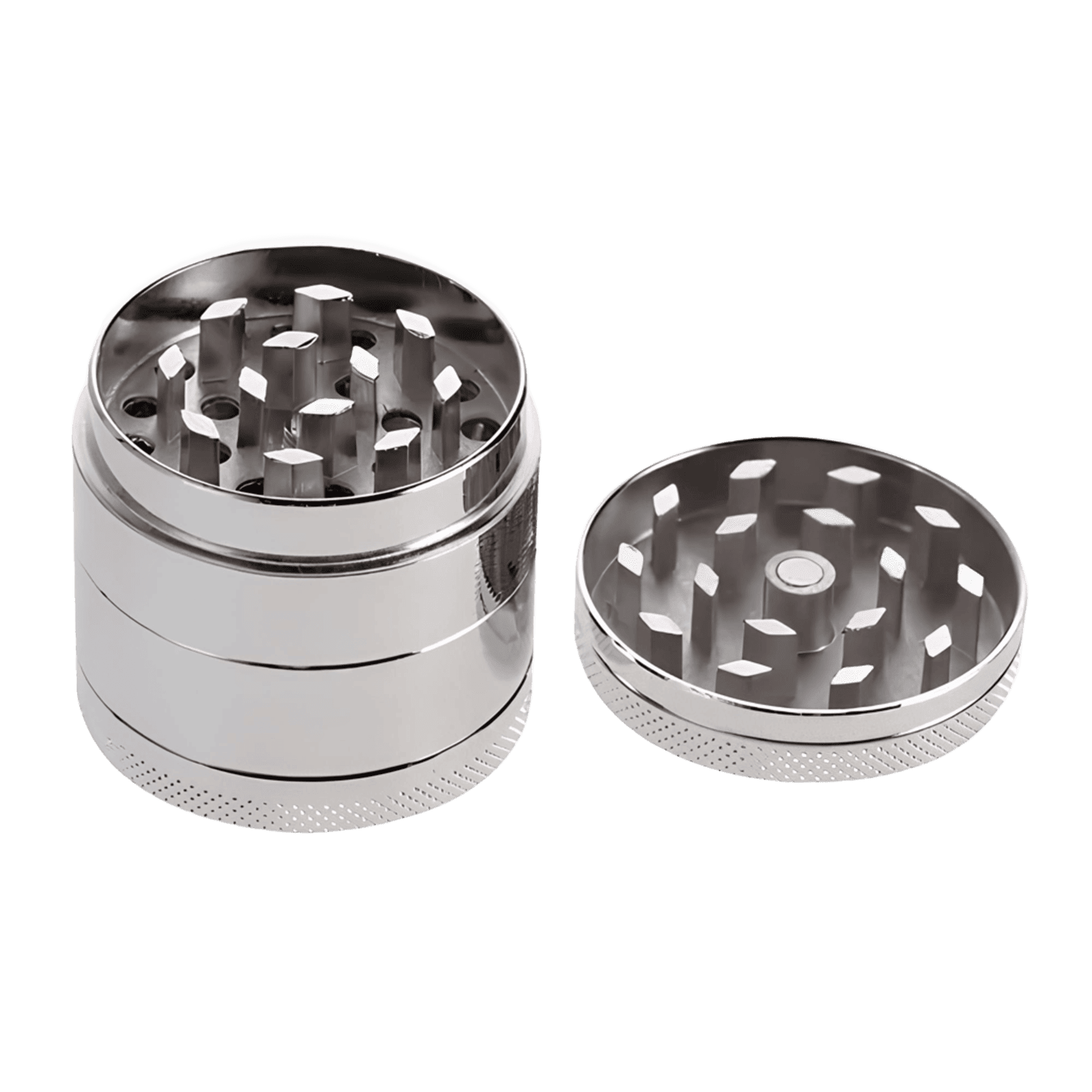 Metall Grinder ToGo – kompakter 4-teiliger Kräutermaler für schnelle und effiziente Zerkleinerung deiner Blüten, ideal für jede Session.