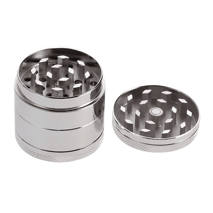 Metall Grinder ToGo – kompakter 4-teiliger Kräutermaler für schnelle und effiziente Zerkleinerung deiner Blüten, ideal für jede Session.