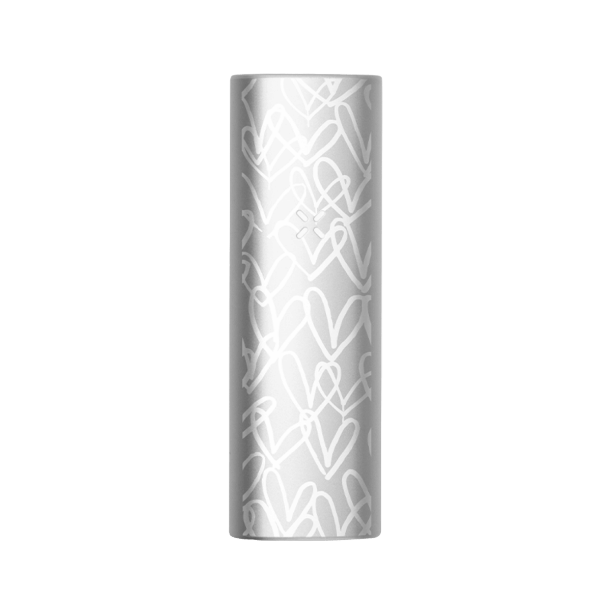 Silberner PAX MINI Vaporizer mit Goldcrown-Herzen für schnellen Genuss und stilvolle Optik. Perfekt für unterwegs und einfach zu bedienen.