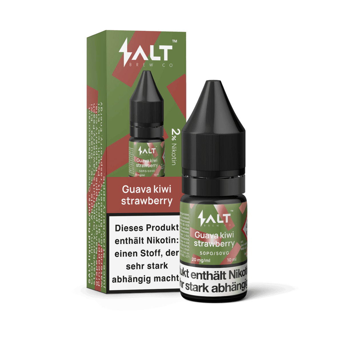 Guava Kiwi Strawberry Liquid von SALT, 20mg Nikotin, exotischer Geschmack aus Guave, Kiwi und Erdbeere, Pro Vape erleben!