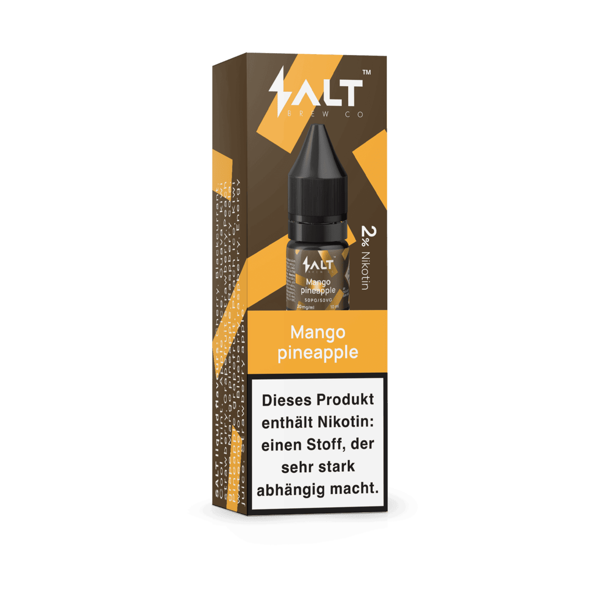 Koste den exotischen Geschmack mit Pro Vape Liquid Mango Pineapple – ideale Wahl für tropische Fruchtliebhaber, Nikotin enthalten.