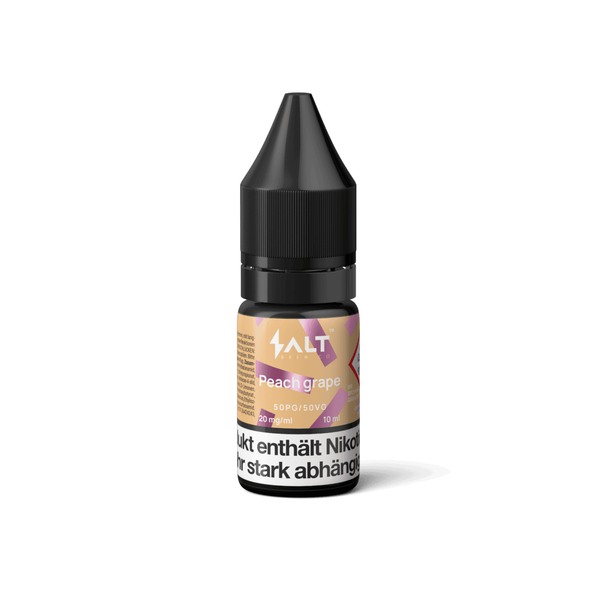 Entdecke das fruchtige Dampferlebnis mit Pro Vape Salt Liquid - Peach Grape. Süße Pfirsich- und Traubenaromen in der handlichen Flasche.