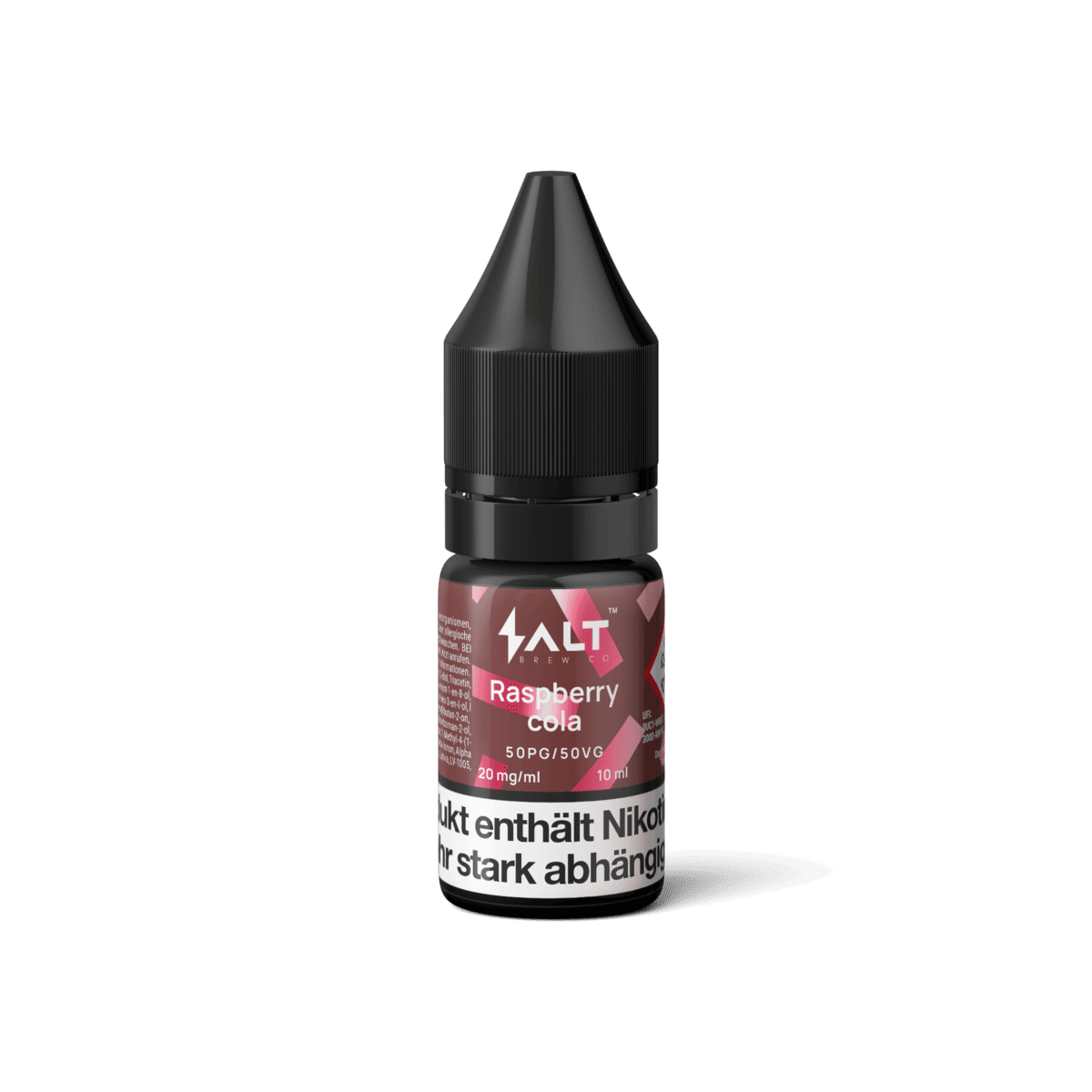 Entdecke das spritzige Pro Vape Salt Liquid Raspberry-Cola: süße Himbeere trifft auf erfrischende Cola für dein Dampferlebnis.