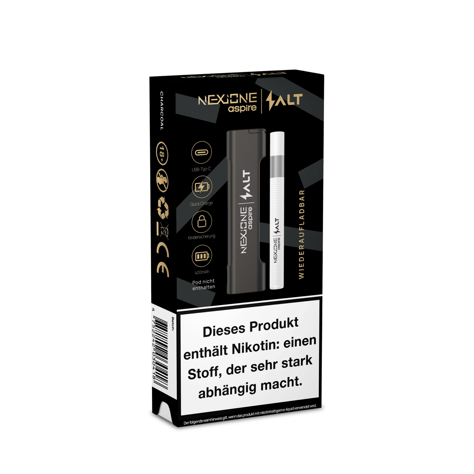 Pro Vape Salt Nexione Basisgert - Charcoal (Dunkelgrau) Einweg Pod-System kaufen Pro Vape Salt Nexione Basisgert - Charcoal (Dunkelgrau) Einweg Pod-System kaufen