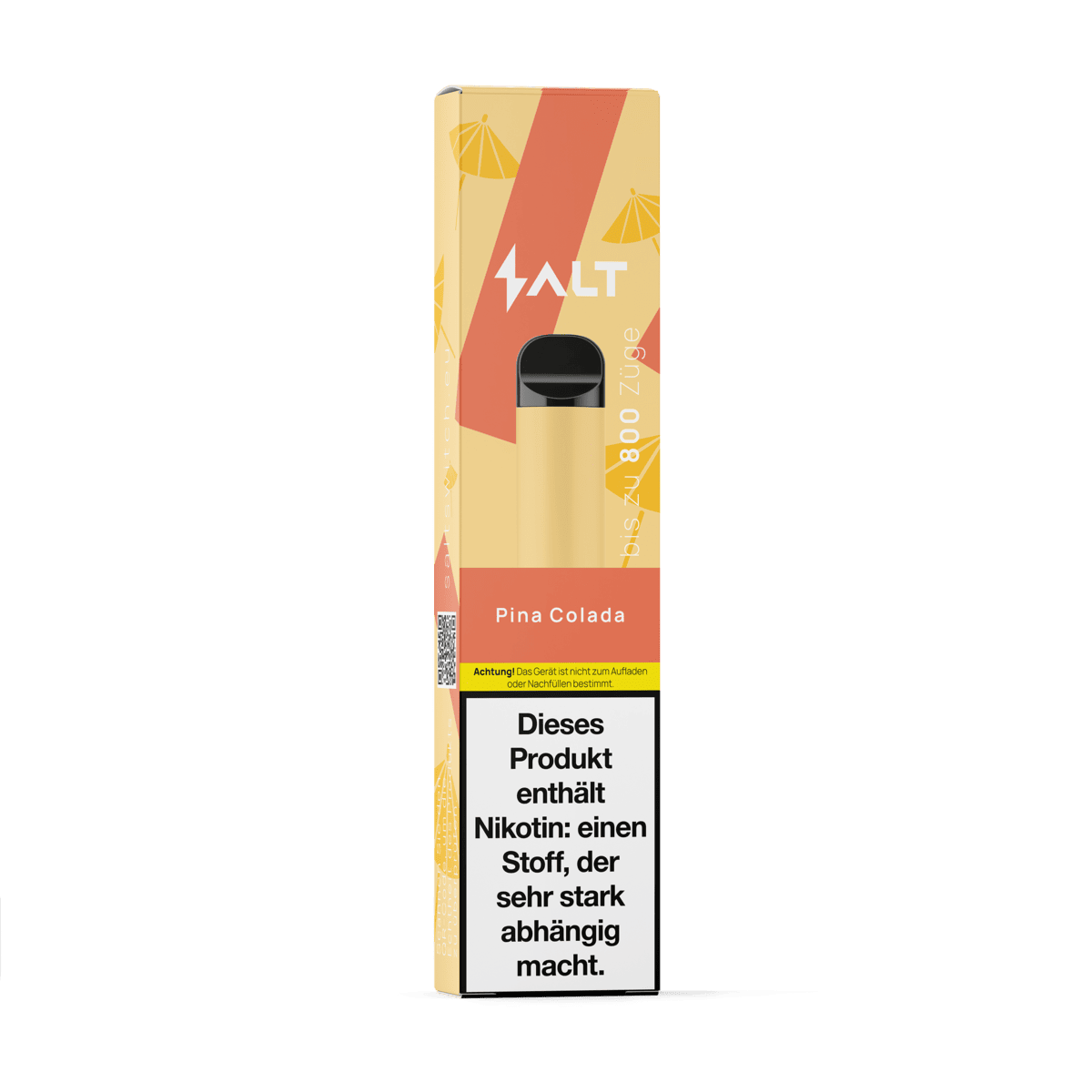 Alt Tag: Salt Switch Pina Colada Vape mit tropischem Geschmack von Kokosnuss, Ananas und Rum, ideal für den Sonnenstrand-Vibe.