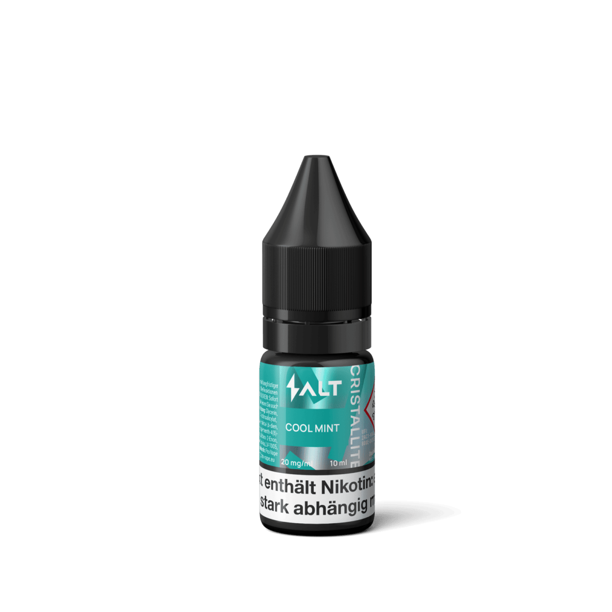 Cristallite Liquid Cool Mint Nikotinsalz für E-Zigaretten, erfrischende Pfefferminze für Menthol-Fans, 10 ml Flasche.