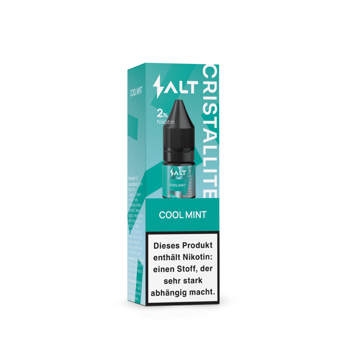 Erlebe coolen Minzgenuss mit Salt Cristallite Liquid. Perfekte Erfrischung für deine E-Zigarette, ideal für Mentholfans.