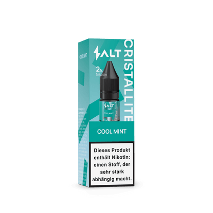 Erlebe coolen Minzgenuss mit Salt Cristallite Liquid. Perfekte Erfrischung für deine E-Zigarette, ideal für Mentholfans.
