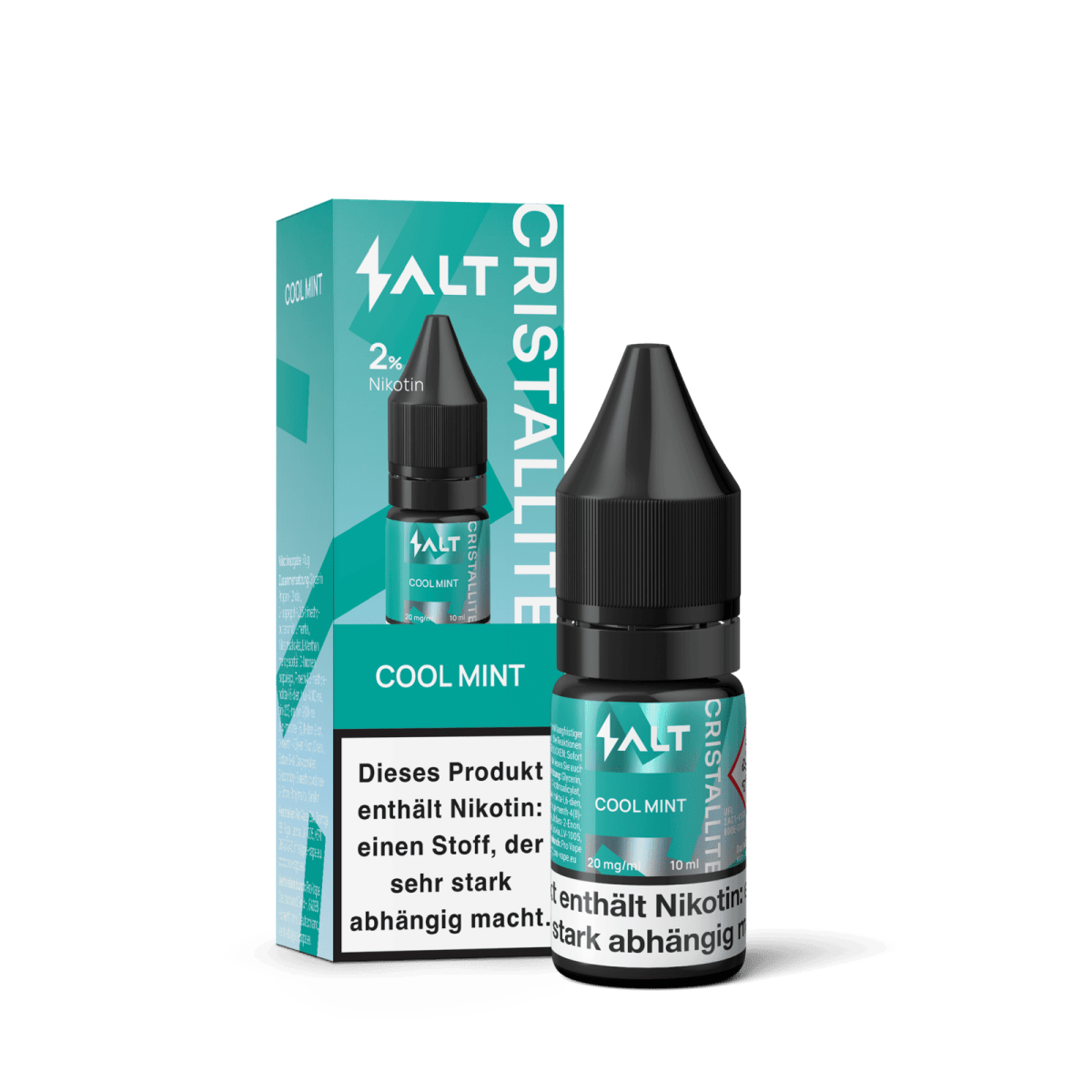 Erlebe die Frische von Salt Cristallite Liquid - Cool Mint in E-Zigaretten, ideal für Menthol-Fans auf der Suche nach Abwechslung.