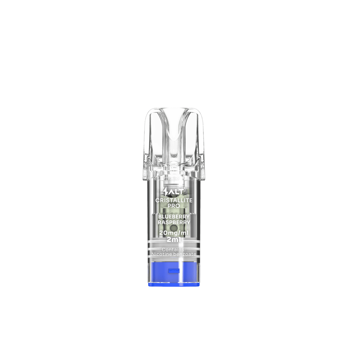 Entdecke den Salt Cristallite Pro Pod - Blaubeere Himbeere, eine fruchtige Mischung für erfrischenden Genuss in jedem Zug.