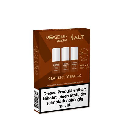 Nexione Pod 3er Set - Classic Tobacco, erlebe echten Tabakgeschmack, 1200 Züge pro Packung. Entdecke die Vielfalt jetzt!