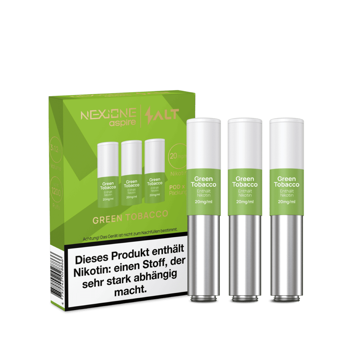 Pro Vape Salt Nexione Pod (3er Set) - Green Tobacco (Apfel Tabak) Einweg Pod-System kaufen Pro Vape Salt Nexione Pod (3er Set) - Green Tobacco (Apfel Tabak) Einweg Pod-System kaufen