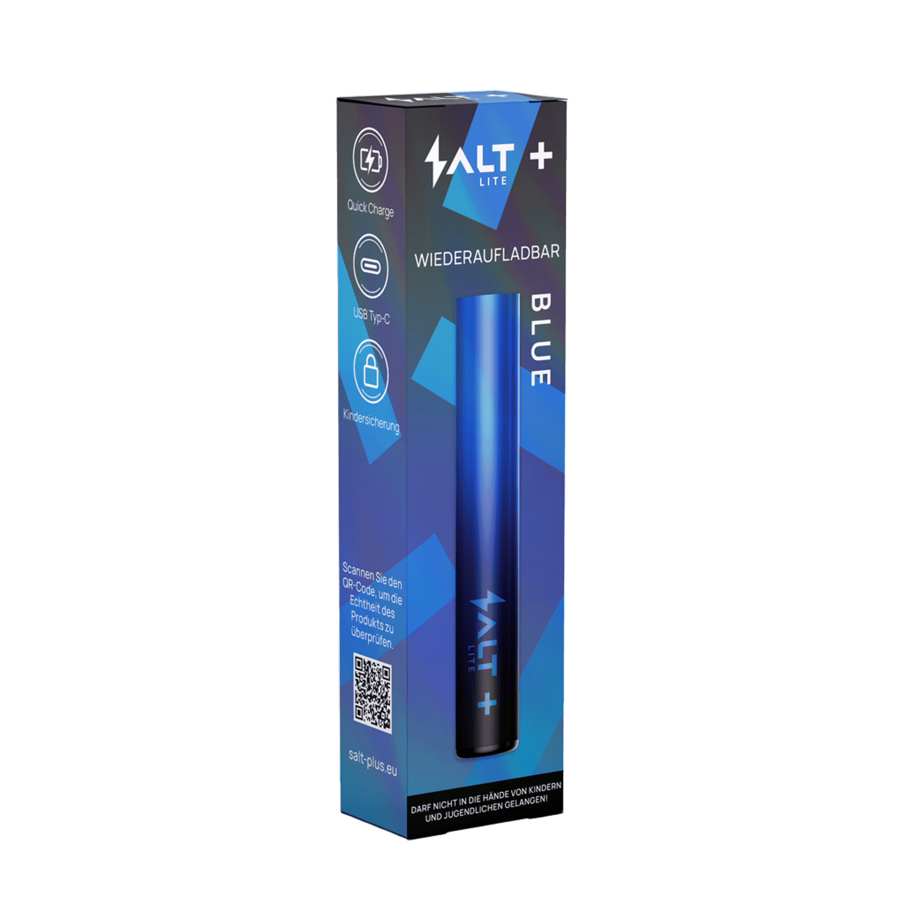 Salt+ Lite Basisgerät in Blau – entspanntes Dampfen mit Stil, fühl die frische Meeresbrise in deiner Handfläche.