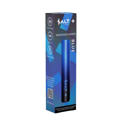 Salt+ Lite Basisgerät in Blau – entspanntes Dampfen mit Stil, fühl die frische Meeresbrise in deiner Handfläche.