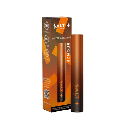 alt_tag: Entdecke das Salt+ Lite Basisgerät in Bronze - dein stylisches Vaping-Highlight mit antikem Flair und moderner Technik.
